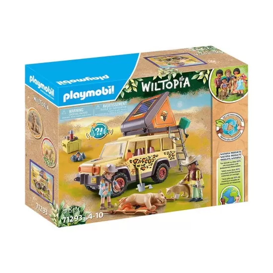 Playmobil Wiltopia - Vehicul de teren si lei