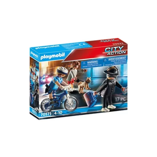 Playmobil City Action - Politist pe bicicleta si hot Playmobil City Action - Politist pe bicicleta si hot
