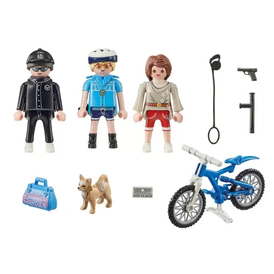 Playmobil City Action - Politist pe bicicleta si hot Playmobil City Action - Politist pe bicicleta si hot