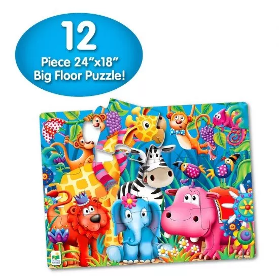 Primul meu puzzle de podea 12 piese - Animale in jungla Primul meu puzzle de podea 12 piese - Animale in jungla