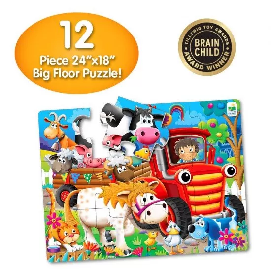 Primul meu puzzle de podea 12 piese - Animale la ferma Primul meu puzzle de podea 12 piese - Animale la ferma