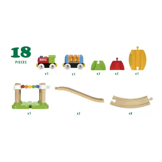 Primul meu set feroviar pentru incepatori Brio 18 piese Primul meu set feroviar pentru incepatori Brio 18 piese