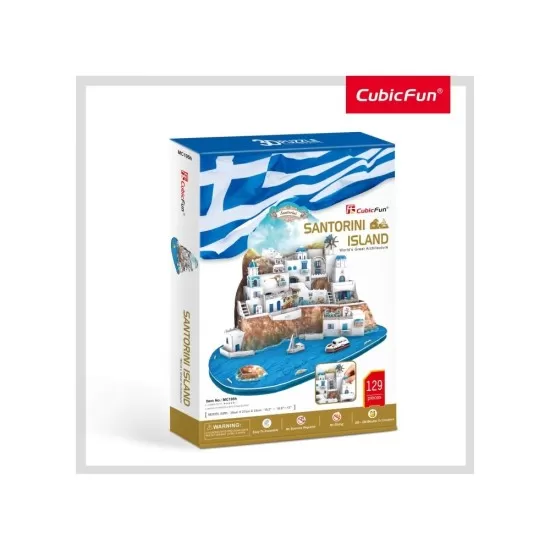 Puzzle 3D Insula Santorini nivel complex 129 piese