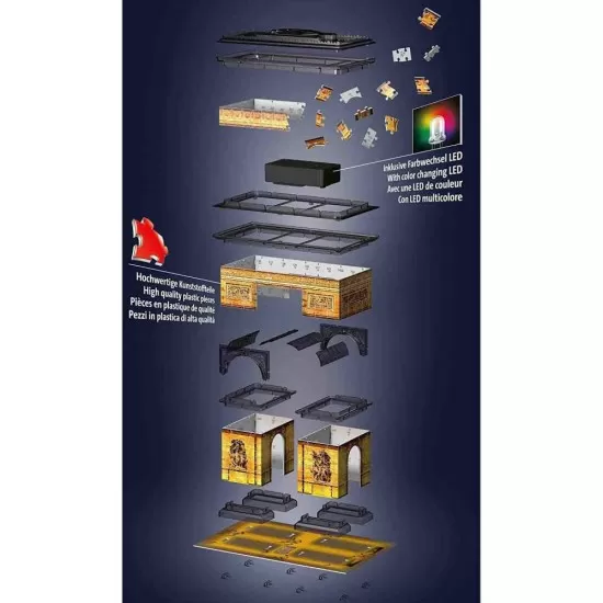 Puzzle 3D cu LED Arc de Triumf 216 piese Ravensburger Puzzle 3D cu LED Arc de Triumf 216 piese Ravensburger