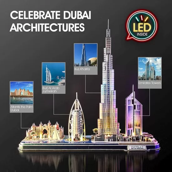 Puzzle 3D led Dubai 182 piese Puzzle 3D led Dubai 182 piese