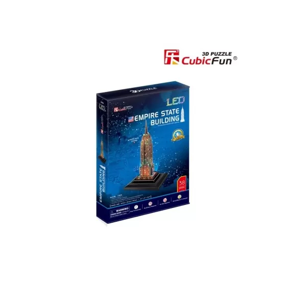 Puzzle 3D cu led Empire State Building 38 piese Puzzle 3D cu led Empire State Building 38 piese