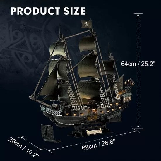 Puzzle 3D led nava Queen Anne 293 piese Puzzle 3D led nava Queen Anne 293 piese