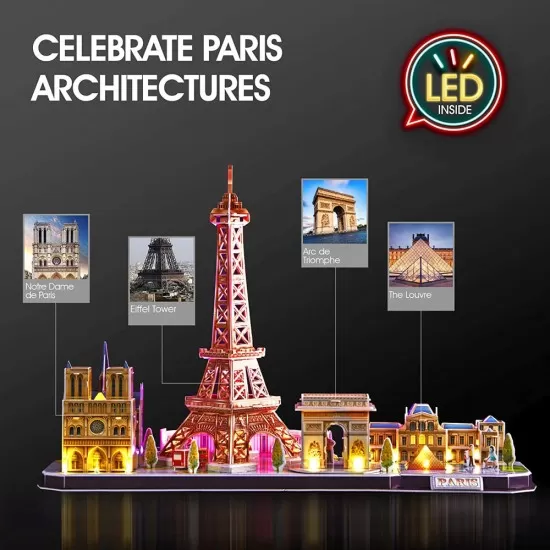 Puzzle 3D led Paris 115 piese