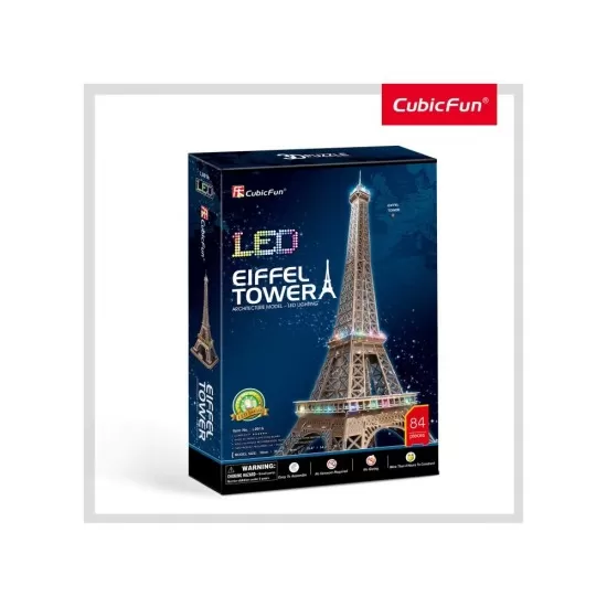 Puzzle 3D cu led Turnul Eiffel 82 piese Puzzle 3D cu led Turnul Eiffel 82 piese