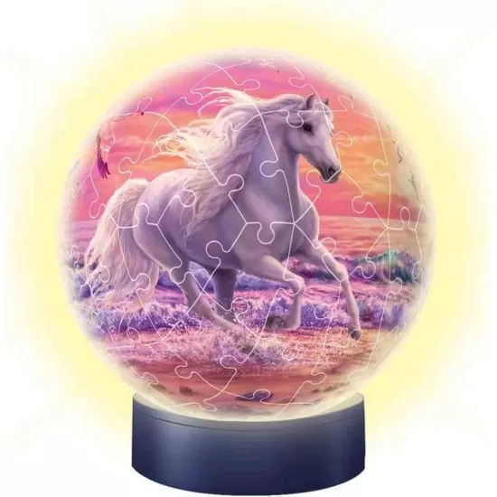 Puzzle 3D luminos cal pe plaja 72 piese Ravensburger Puzzle 3D luminos cal pe plaja 72 piese Ravensburger