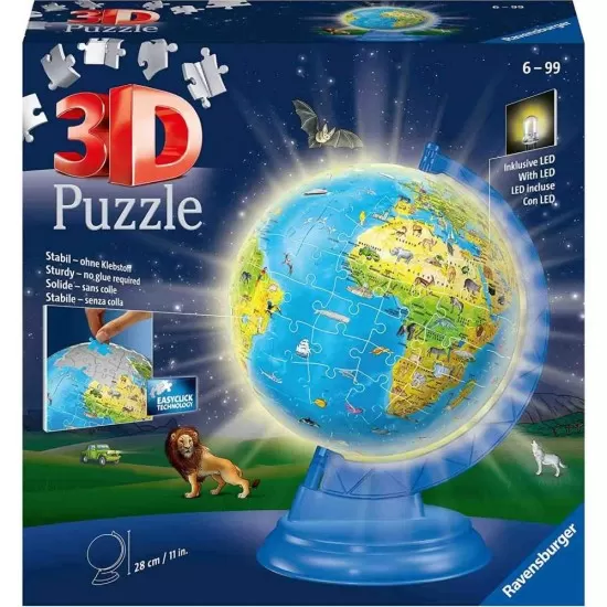 Puzzle 3D luminos glob pamantesc 180 piese Ravensburger Puzzle 3D luminos glob pamantesc 180 piese Ravensburger