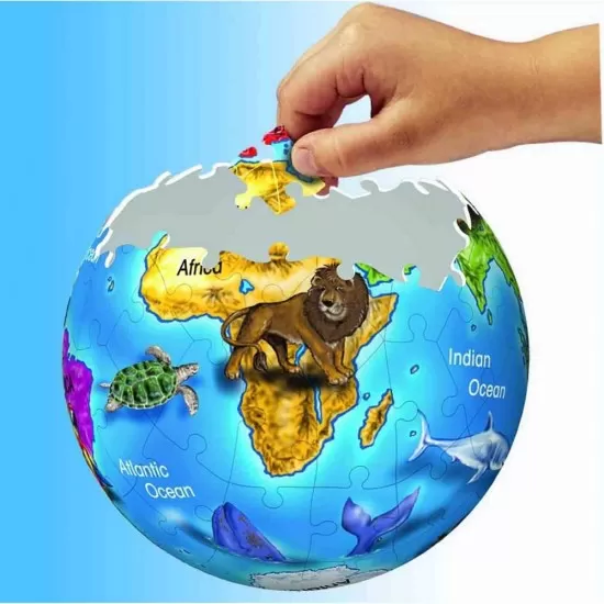 Puzzle 3D luminos glob pamantesc 72 piese Ravensburger Puzzle 3D luminos glob pamantesc 72 piese Ravensburger