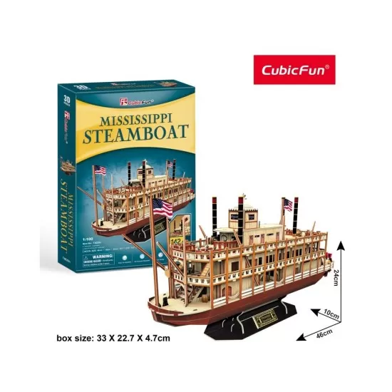 Puzzle 3D Nava Mississippi Steamboat USA 142 piese Puzzle 3D Nava Mississippi Steamboat USA 142 piese