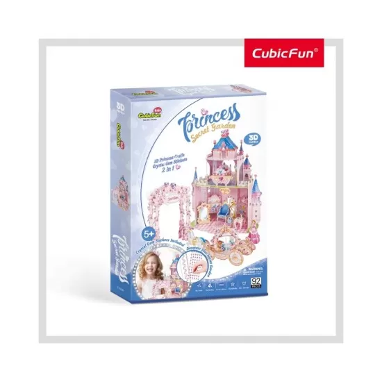 Puzzle 3D cu stickere 92 piese - Gradina secreta a printesei Puzzle 3D cu stickere 92 piese - Gradina secreta a printesei