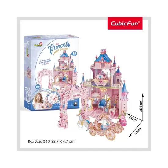 Puzzle 3D cu stickere 92 piese - Gradina secreta a printesei Puzzle 3D cu stickere 92 piese - Gradina secreta a printesei