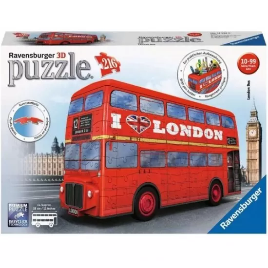 Puzzle 3D Autobuz Londra Ravensburger 216 piese Puzzle 3D Autobuz Londra Ravensburger 216 piese