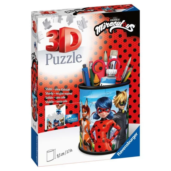 Puzzle 3D suport pixuri Miraculous 54 piese
