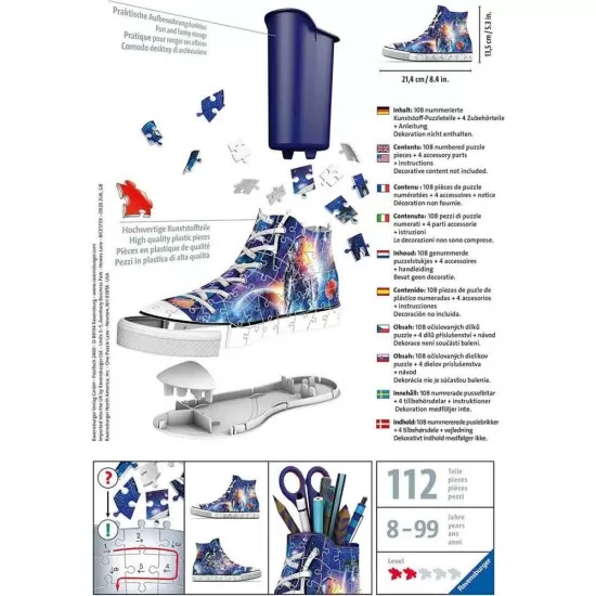 Puzzle 3D suport pixuri sneaker astronaut 108 piese Puzzle 3D suport pixuri sneaker astronaut 108 piese