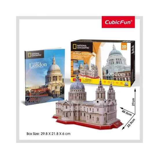 Puzzle 3D cu brosura Catedrala St. Paul 107 piese Puzzle 3D cu brosura Catedrala St. Paul 107 piese