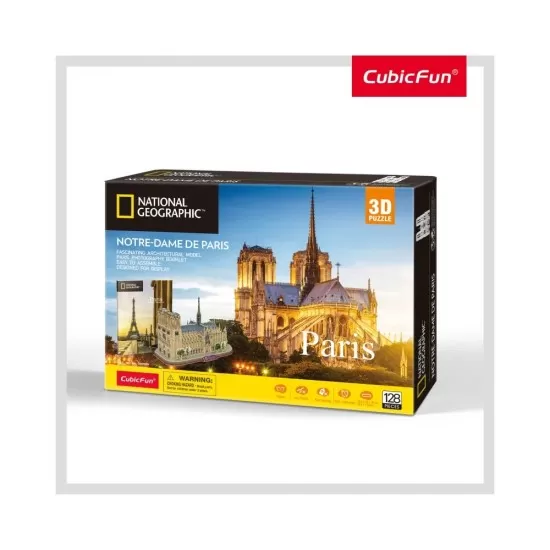 Puzzle 3D cu brosura Notre Dame Paris 128 piese Puzzle 3D cu brosura Notre Dame Paris 128 piese