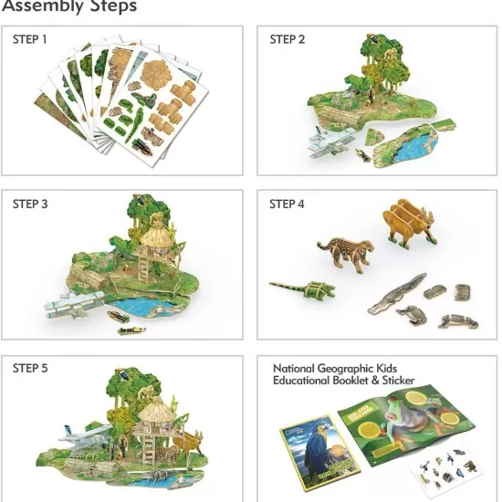 Puzzle 3D cu brosura padure amazoniana 67 piese Puzzle 3D cu brosura padure amazoniana 67 piese