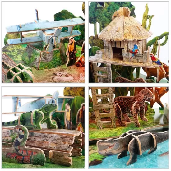 Puzzle 3D cu brosura padure amazoniana 67 piese Puzzle 3D cu brosura padure amazoniana 67 piese