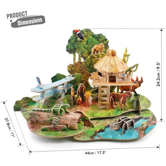 Puzzle 3D cu brosura padure amazoniana 67 piese Puzzle 3D cu brosura padure amazoniana 67 piese