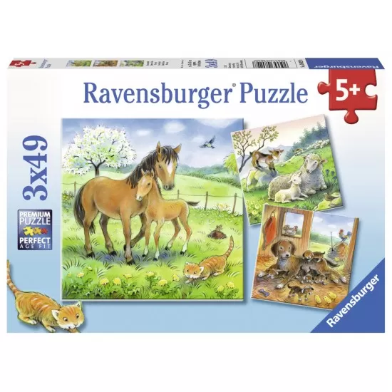 Puzzle Animale si pui - 3x49 piese Puzzle Animale si pui - 3x49 piese