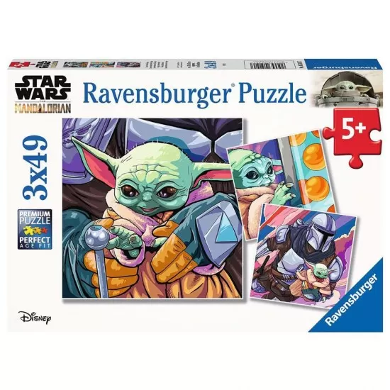 Puzzle Baby Yoda 3x49 piese Ravensburger Puzzle Baby Yoda 3x49 piese Ravensburger