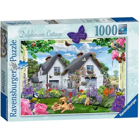 Puzzle casuta cu flori si animale 1000 piese Ravensburger