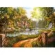 Puzzle casuta langa rau 500 piese Puzzle casuta langa rau 500 piese
