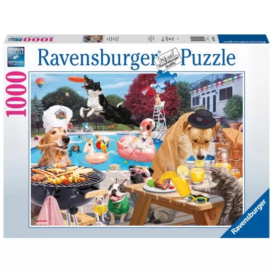 Puzzle catei la piscina Ravensburger 1000 piese Puzzle catei la piscina Ravensburger 1000 piese