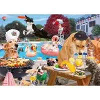 Puzzle catei la piscina Ravensburger 1000 piese