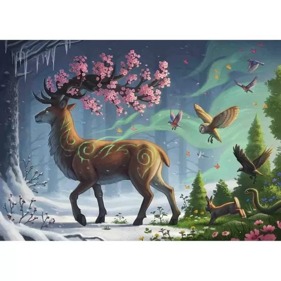 Puzzle 1000 piese Ravensburger - Cerb in padure Puzzle 1000 piese Ravensburger - Cerb in padure