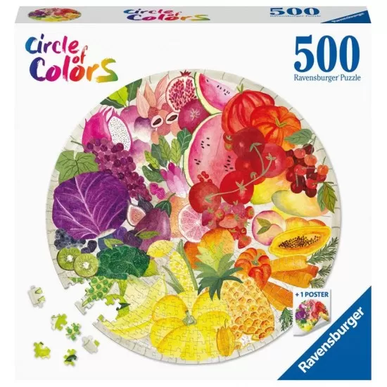 Puzzle cerc fructe si legume Ravensburger 500 piese Puzzle cerc fructe si legume Ravensburger 500 piese
