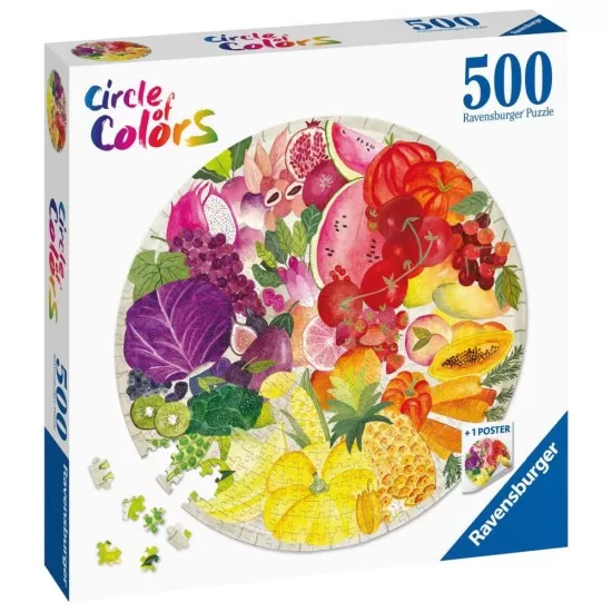 Puzzle cerc fructe si legume Ravensburger 500 piese Puzzle cerc fructe si legume Ravensburger 500 piese