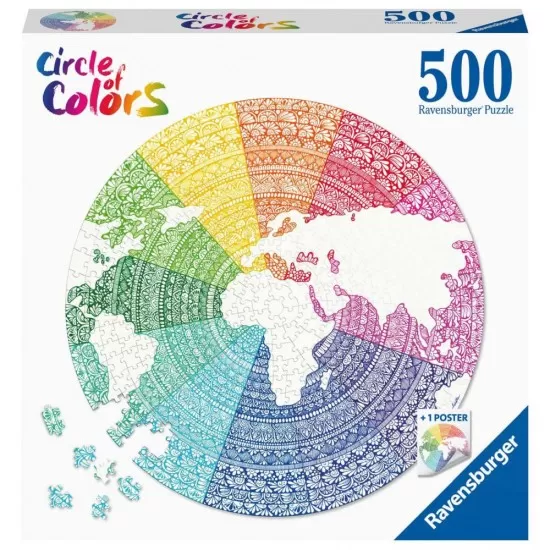 Puzzle cerc Mandala Ravensburger 500 piese Puzzle cerc Mandala Ravensburger 500 piese