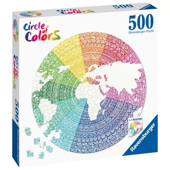 Puzzle cerc Mandala Ravensburger 500 piese Puzzle cerc Mandala Ravensburger 500 piese