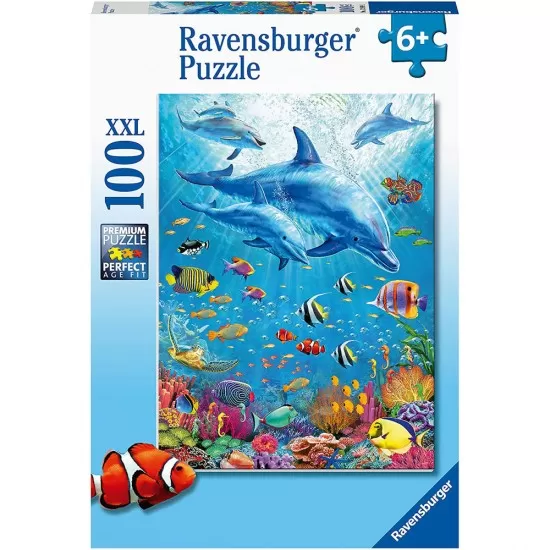 Puzzle delfini si pesti 100 piese Puzzle delfini si pesti 100 piese