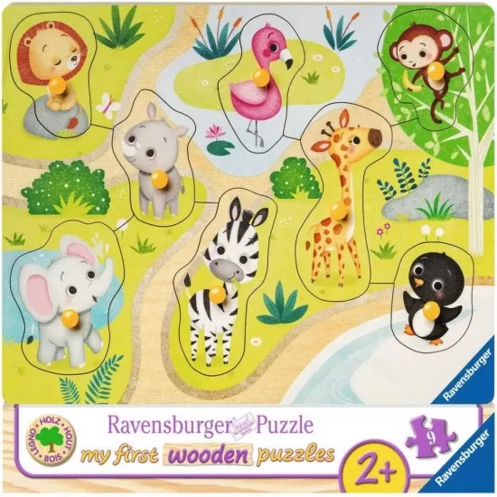 Puzzle din lemn animale Zoo - 8 piese Puzzle din lemn animale Zoo - 8 piese