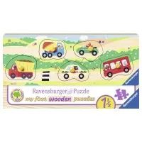 Puzzle din lemn cu vehicule - 5 piese