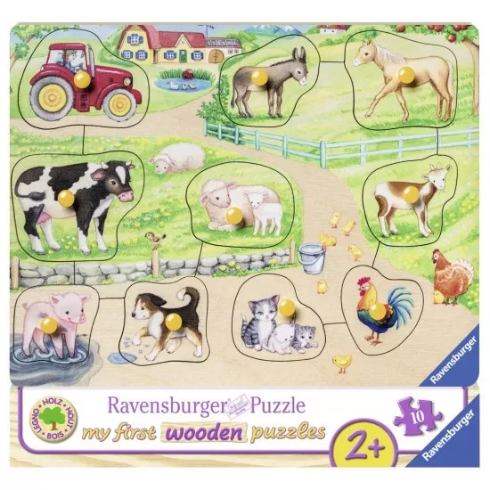 Puzzle din lemn ferma 10 piese Puzzle din lemn ferma 10 piese