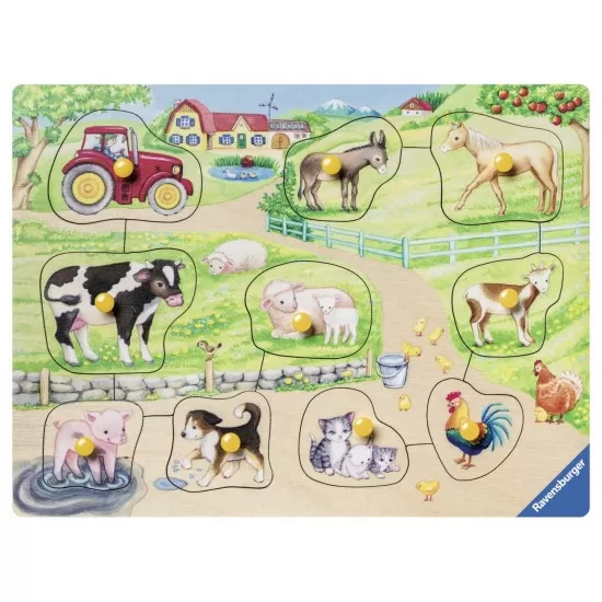 Puzzle din lemn ferma 10 piese Puzzle din lemn ferma 10 piese