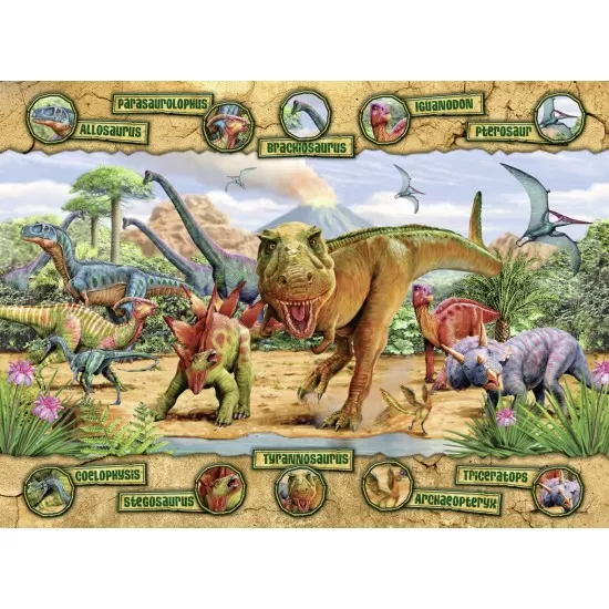 Puzzle Dinozauri - 100 piese Puzzle Dinozauri - 100 piese