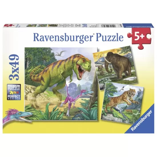 Puzzle Dinozauri - 3x49 piese Puzzle Dinozauri - 3x49 piese