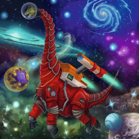 Puzzle dinozauri in spatiu 3x49 piese Ravensburger