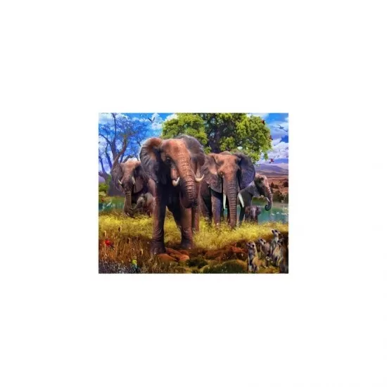 Puzzle familie elefanti Ravensburger 500 piese Puzzle familie elefanti Ravensburger 500 piese