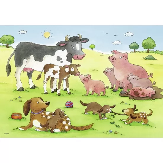 Puzzle Familii animale - 2x12 piese Puzzle Familii animale - 2x12 piese