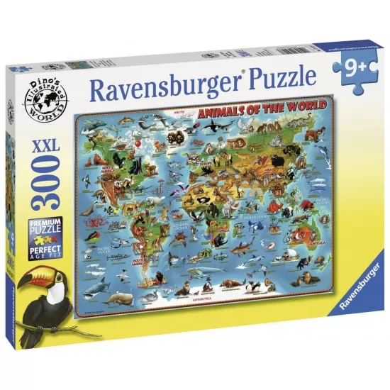 Puzzle Harta Animalelor 300 piese Puzzle Harta Animalelor 300 piese