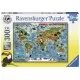 Puzzle Harta Animalelor 300 piese Puzzle Harta Animalelor 300 piese
